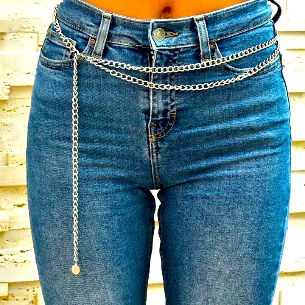 Silver Double Wrap W/ Clasp Body Jewelry Stomach/Belly/ Waist Chain/Necklace